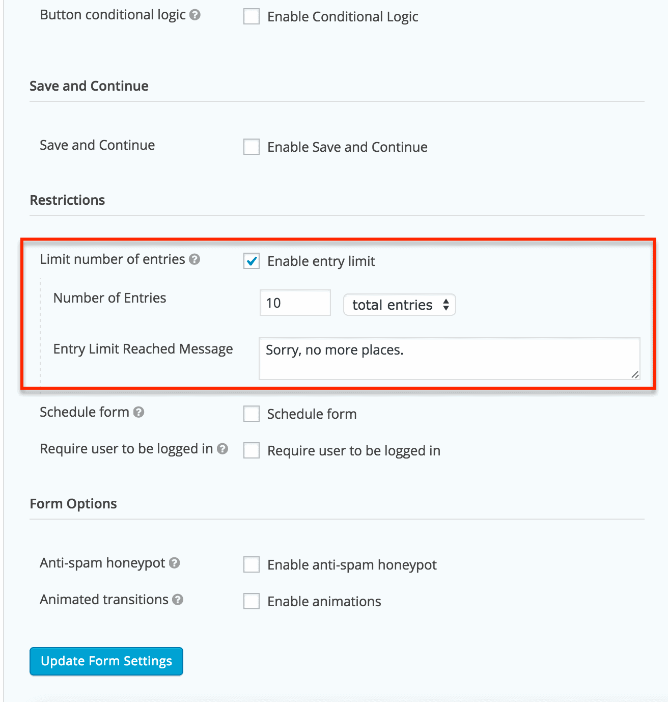 Gravity Forms Entries Inventory Management
