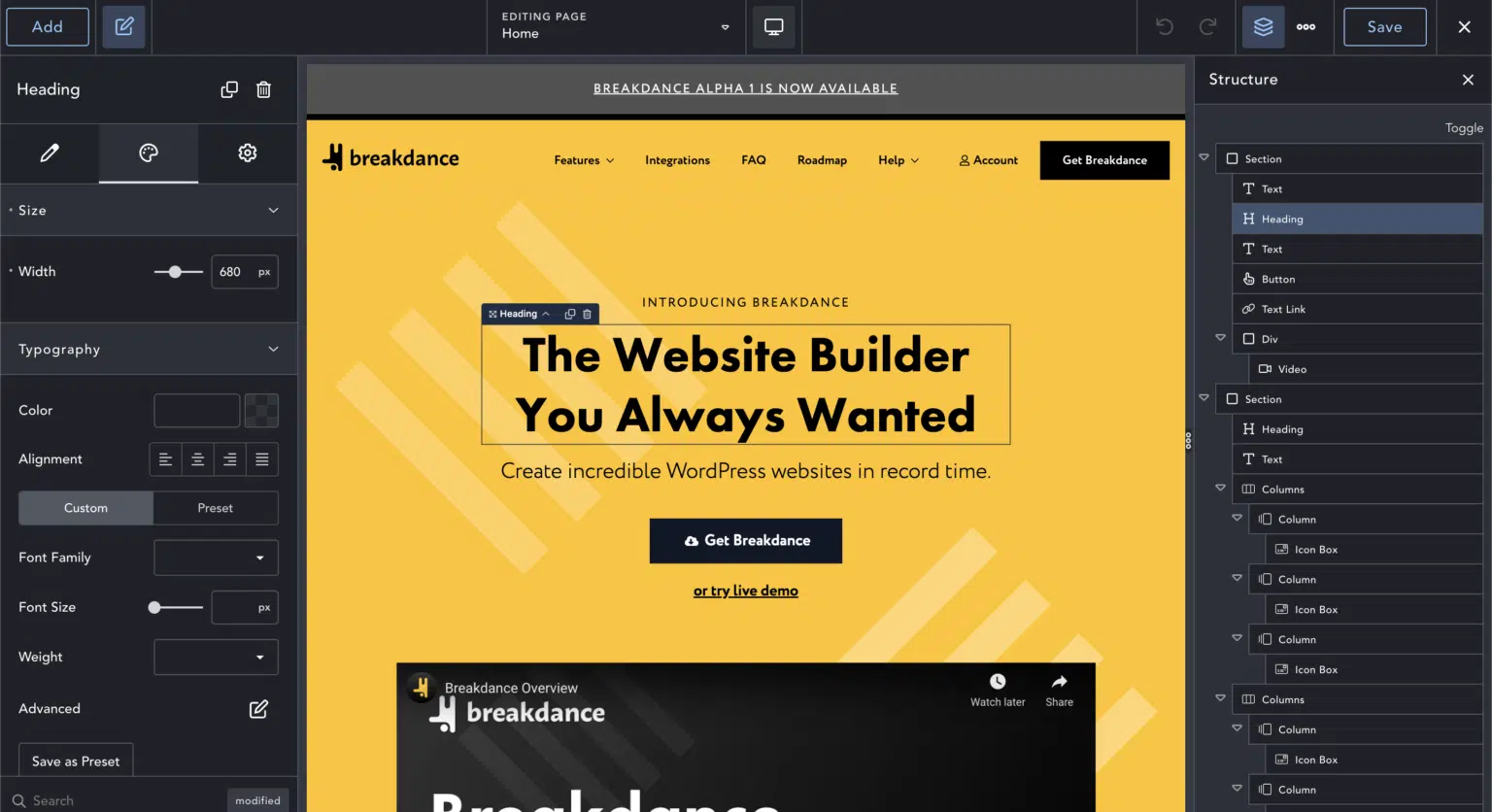 Breakdance - Elementor Alternative - WPRiders Alternative