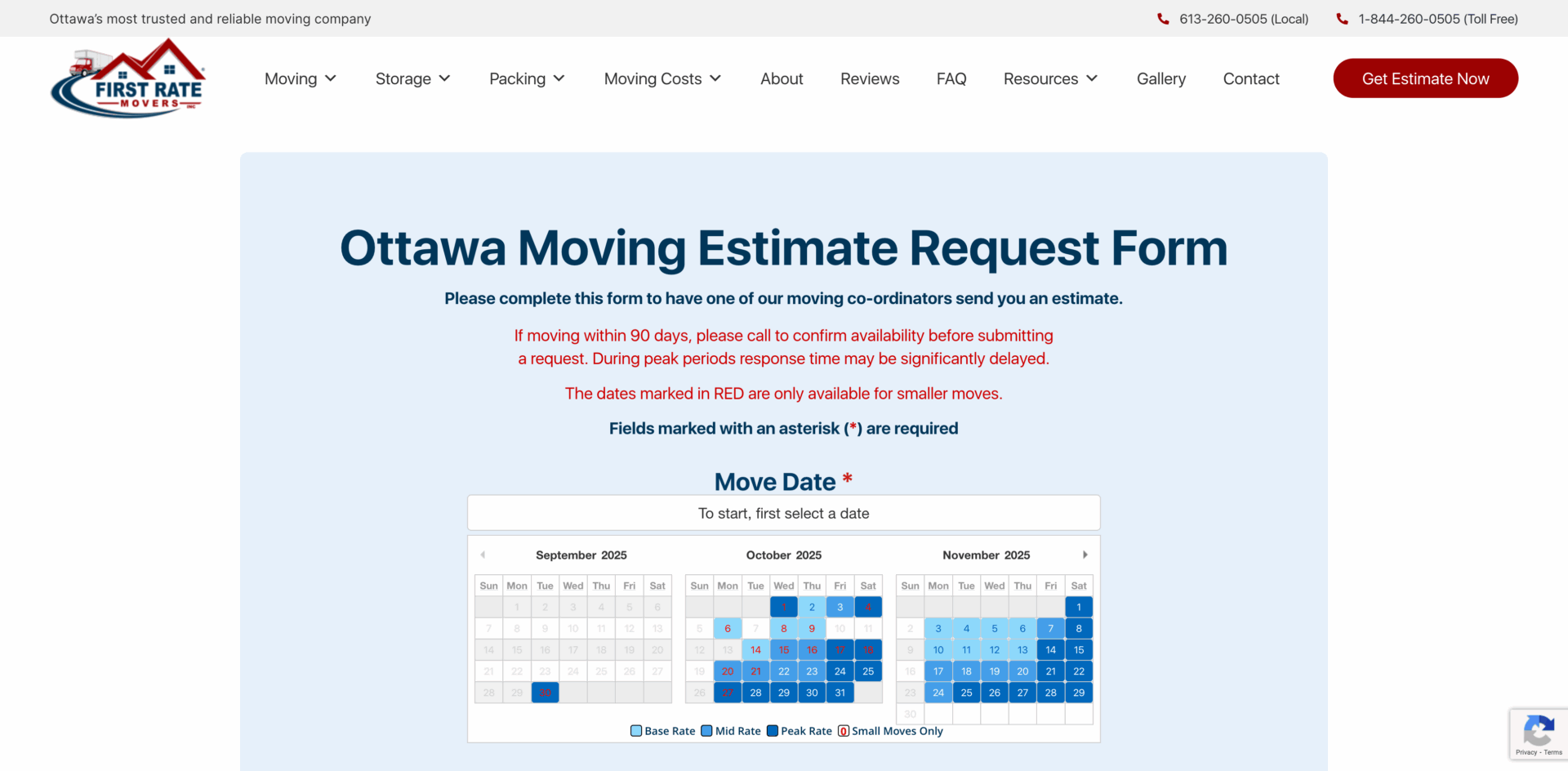 Screenshot 2025 09 30 at 11 43 32 Detailed moving estimates First Rate Movers